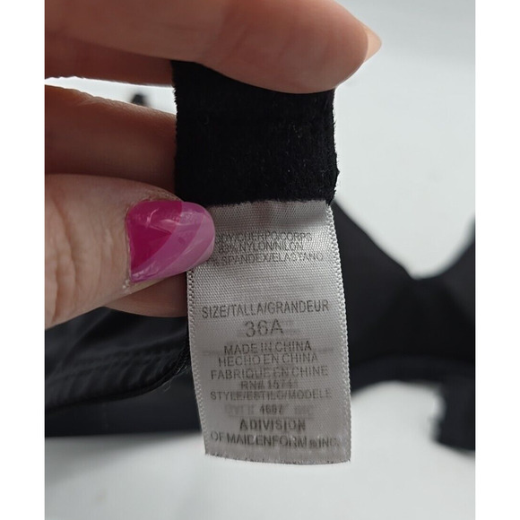 Maidenform Black Molded Softie Cup Adjustable Wire Free T-Shirt Bra Size 36A - Picture 4 of 4